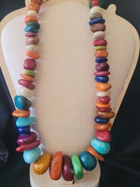 Multicolor Bead Statement Necklace - Women Jewelry